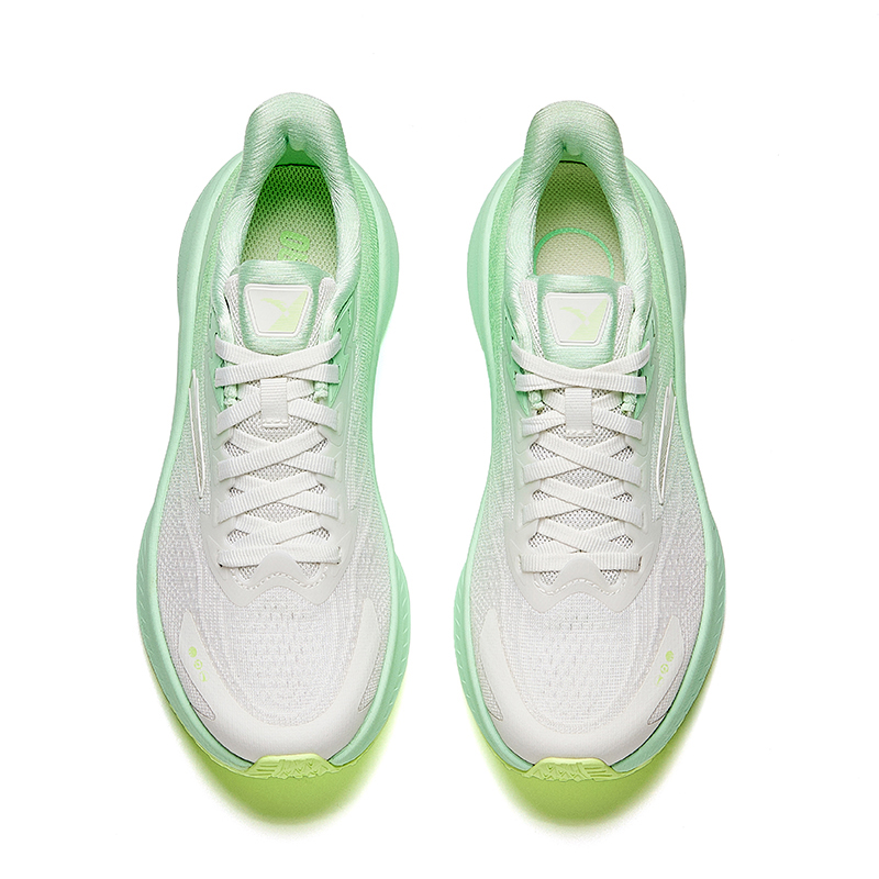 Anta Cushioned Slip-Resistant Breathable Lightweight Height Increasing Low-Top Casual Running Shoes Women’s White Green