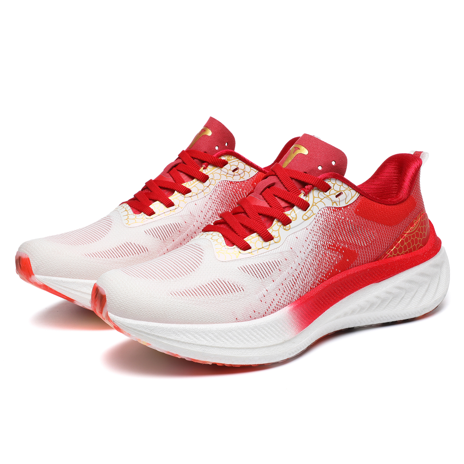TREEPERI Running Shoes Unisex Low Top Champion Red