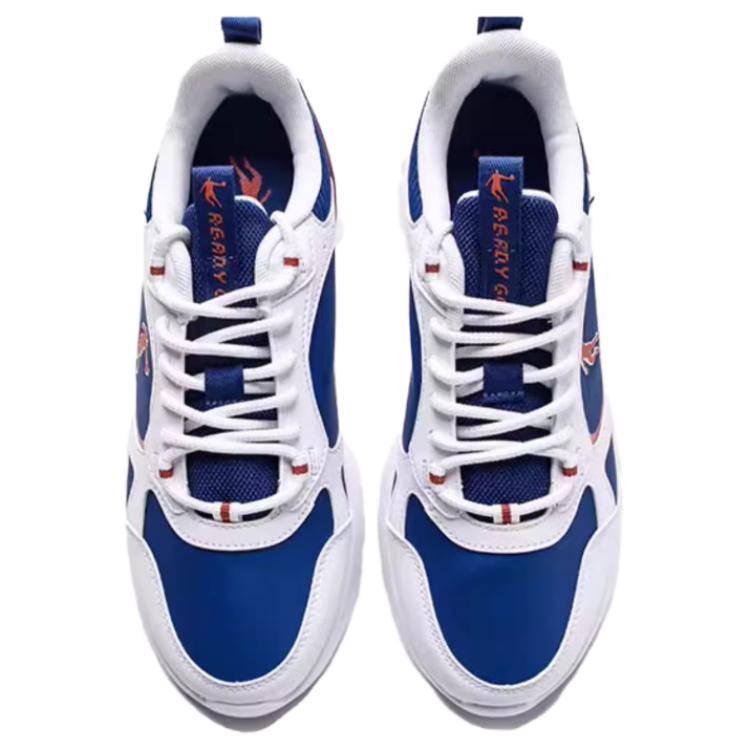 QIAODAN Cushioning, Wear Resistant Low top Running Shoes Men’s Eye Catching Blue/Jordan White