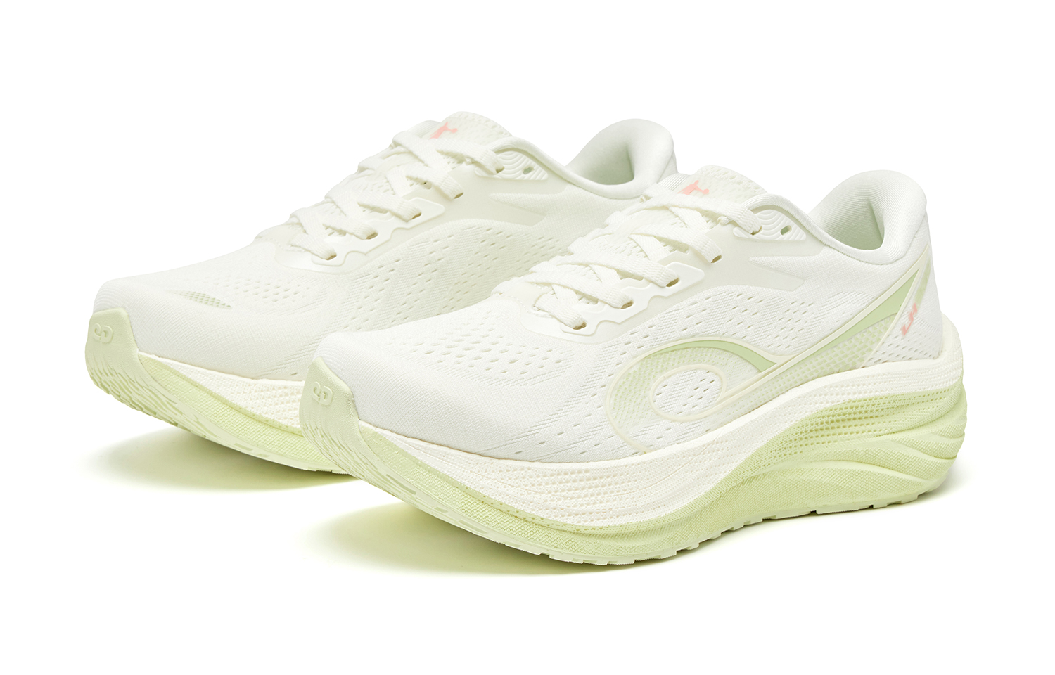 QIAODAN Steering 600 Running Shoes Women’s Low Top Ivory White/Apricot Pink