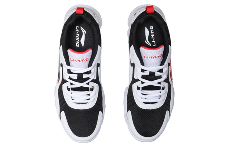 Li Ning Abrasion Resistant Breathable Low top Running Shoes Women’s White Black Red