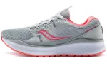 Saucony Mesh Slip Resistant, Lightweight, And Breathable Low top Casual Running Shoes Women's Gray Coral Red