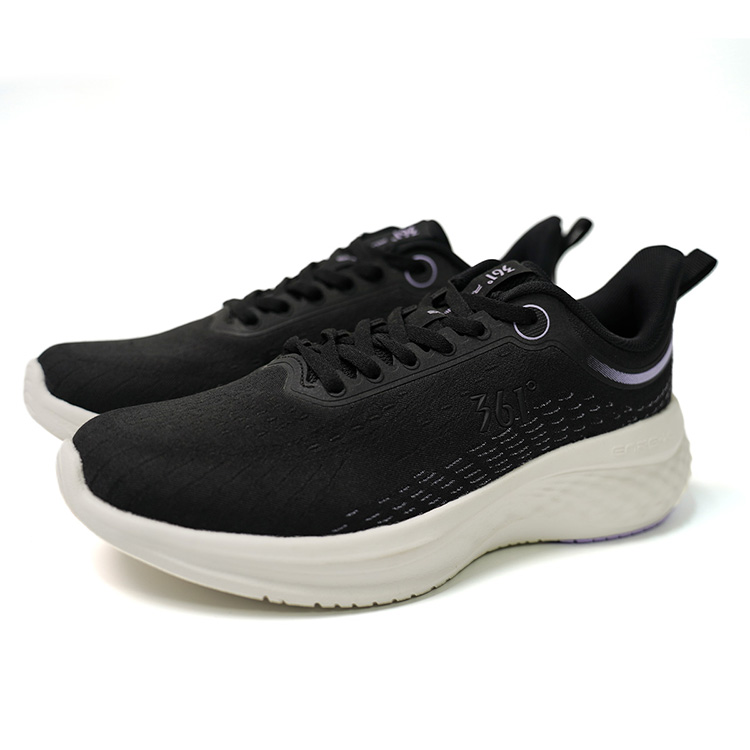 361° Slip Resistant And Abrasion Resistant Coverage Low top Casual Running Shoes Women’s Black Purple