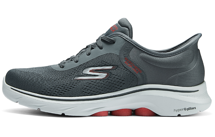 Skechers GO WALK 7 Fabric Cushioning, Wear Resistant Low top Running Shoes Men’s Gray Red
