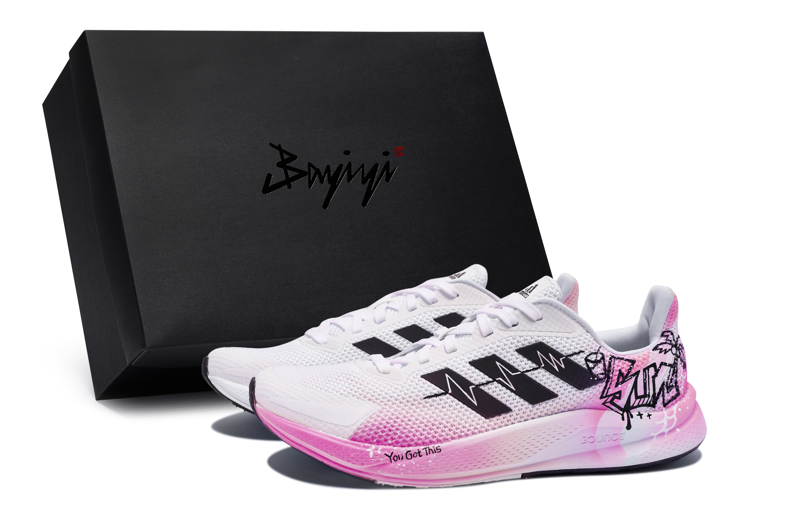 Adidas X9000l1 Fabric Breathable And Slip Resistant Low top Running Shoes Men's White Pink Black