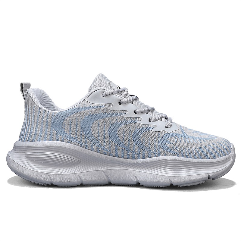 Binary Cushioning Rebound Lightweight Breathable Slip Resistant Low top Casual Running Shoes Men’s Gray