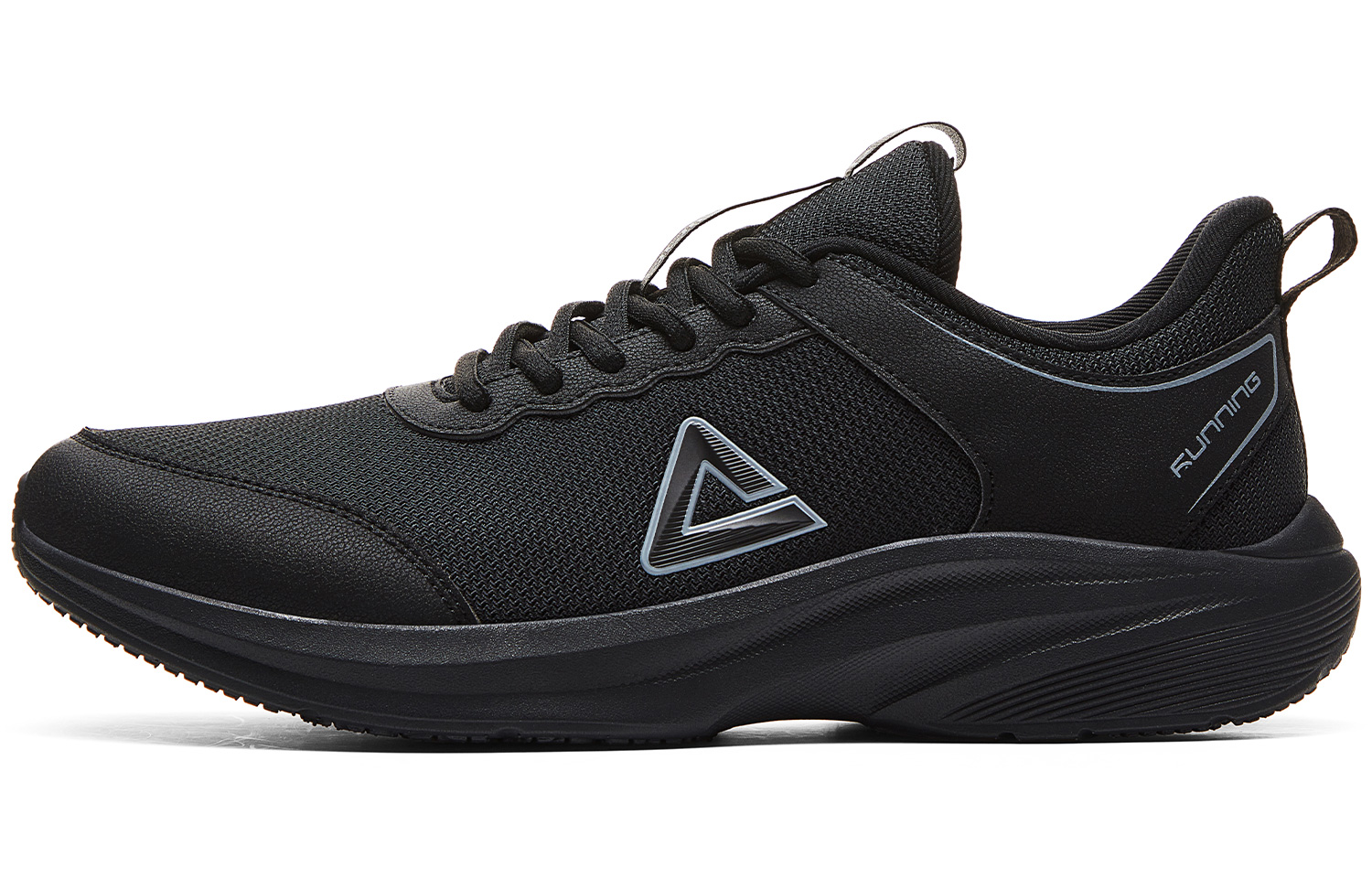 PEAK Volkswagen Running Shoes Cushioning Rebound Wear-Resistant Slip-Resistant Low-Top Running Shoes Men’s All Black
