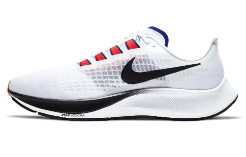 Nike Pegasus 37 sports comfortable woven mesh fabric shock-absorbing non-slip wear-resistant breathable low-top marathon running shoes men's white black red