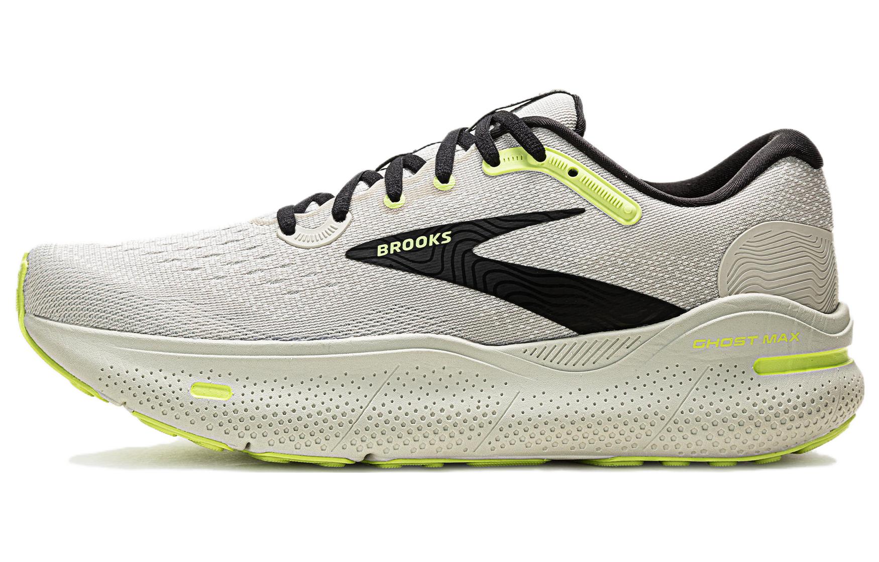 Brooks Brooks GHOST MAX ghost versatile comfortable cushioning stable thick sole non-slip wear-resistant rebound low-top long-distance marathon running shoes men's gray yellow