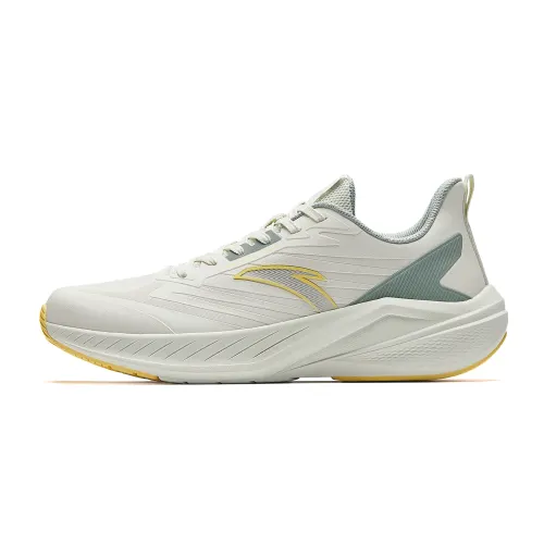 Anta Yunju Fabric Cushioning Lightweight Cushioning Lightweight Low top Running Shoes Men's White Green Yellow