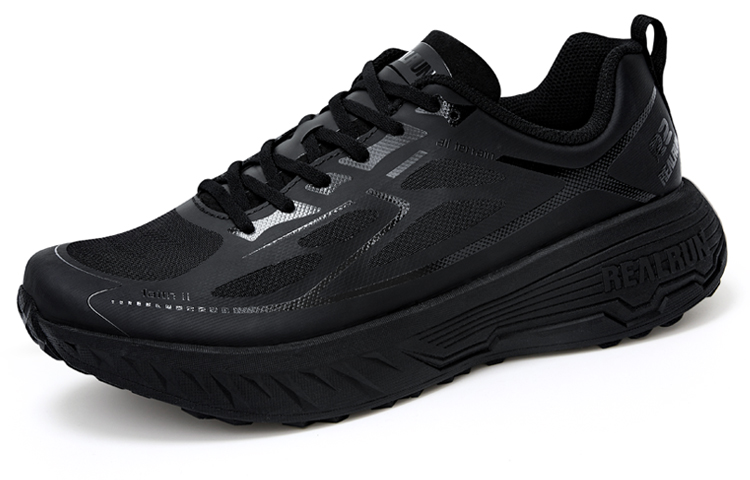 R2 REALRUN Trail Running Cushioning Slip Resistant Abrasion Resistant Low top Running Shoes Unisex Black
