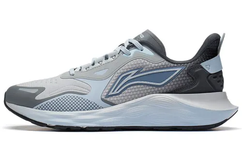 Li Ning Yufeng Cushioning Slip Resistant Abrasion Resistant Low top Running Shoes Men's Gray Black