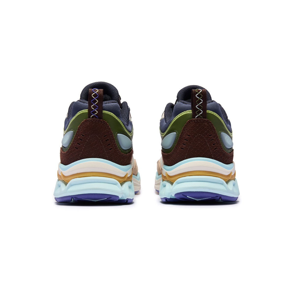 Saucony GRID FUSION Breathable Low top Casual City Commuting Running Shoes Unisex Beige Green Brown