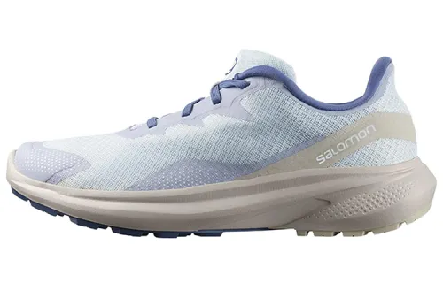 SALOMON Sports Fabric Cushioning, Wear Resistant Low top Running Shoes Women's Light Blue Purple