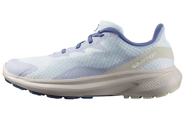 SALOMON Sports Fabric Cushioning, Wear Resistant Low top Running Shoes Women's Light Blue Purple
