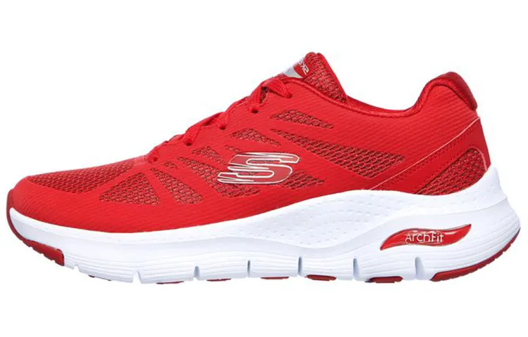 Skechers Arch Fit Running Shoes Women's Low Top Red