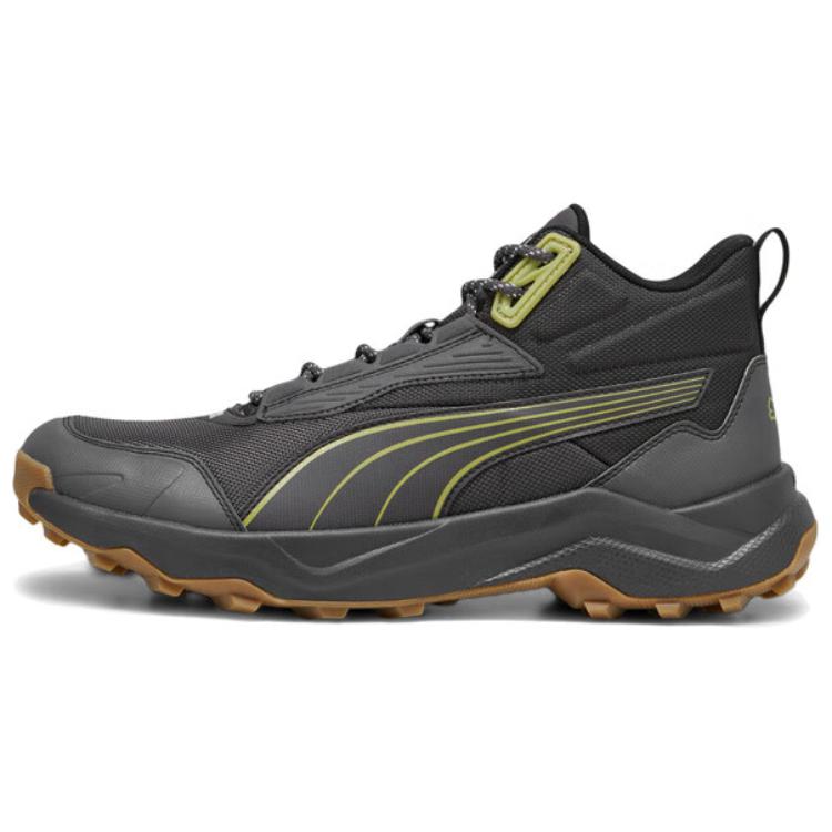 PUMA Slip Resistant Mid top Running Shoes Unisex Black Green