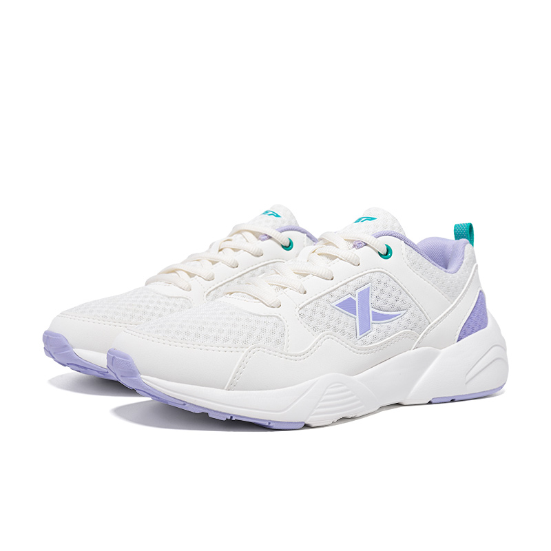 XTEP Cushioning, Wear Resistant Low top Casual Running Shoes Women’s Sail White Taro Paste Purple