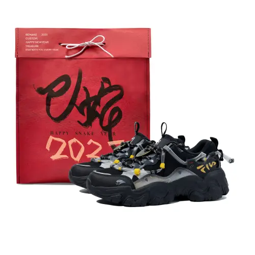 FILA FLUID 5 Abrasion Resistant Breathable Abrasion Resistant Breathable Low top Running Shoes Men's Black Yellow