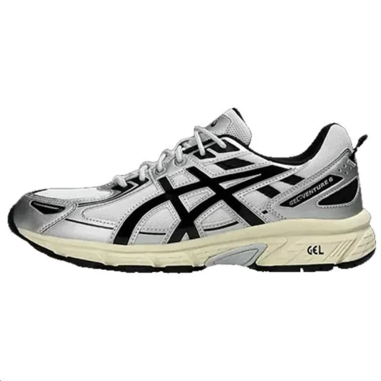 ASICS Gel Venture 6 Cushioning Breathable Cushioning Breathable Low top Running Shoes Unisex Silver White Black