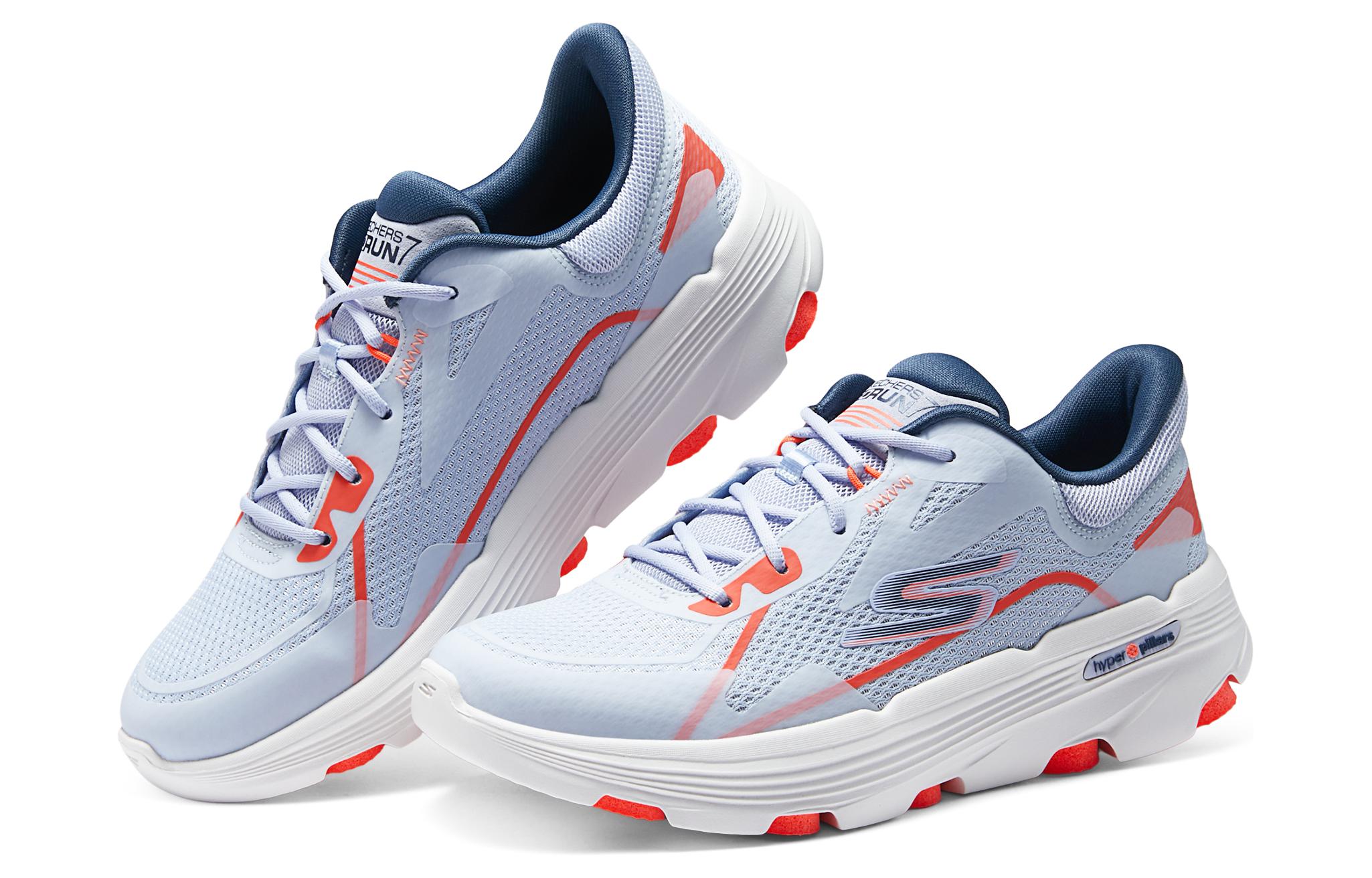 Skechers Synthetic Leather Cushioning, Wear Resistant Low top Casual Running Shoes Women’s Blue Orange