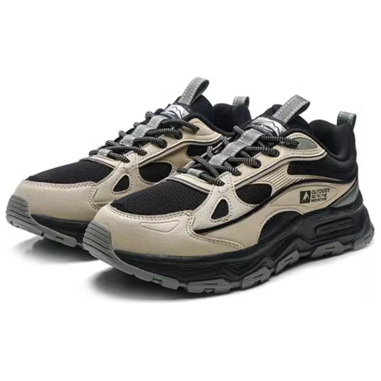 XTEP Cushioning Slip Resistant Low top Casual Running Shoes Men’s Earth Tone Black