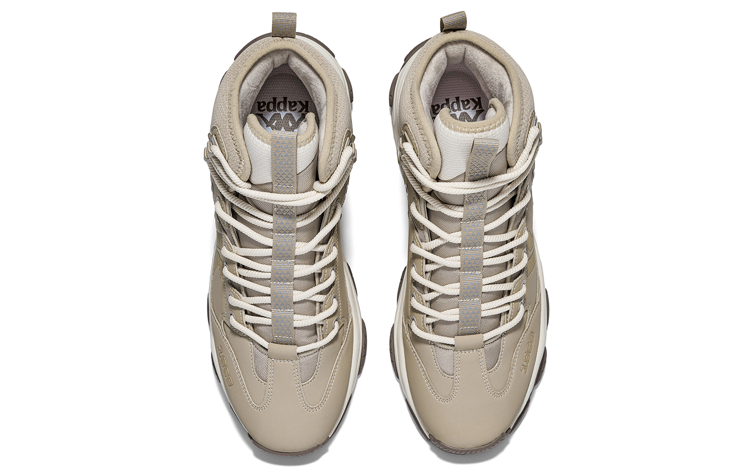 Kappa Abrasion Resistant Slip Resistant High top Running Shoes Unisex Gray Khaki