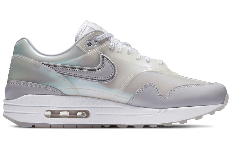Женские кроссовки Nike Air Max 1 (бело-серебристые) — Белыйсеребристый — фото 2