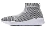 Li Ning Fabric Cushioning Slip Resistant Abrasion Resistant Breathable Mid top Running Shoes Women's Gray Black