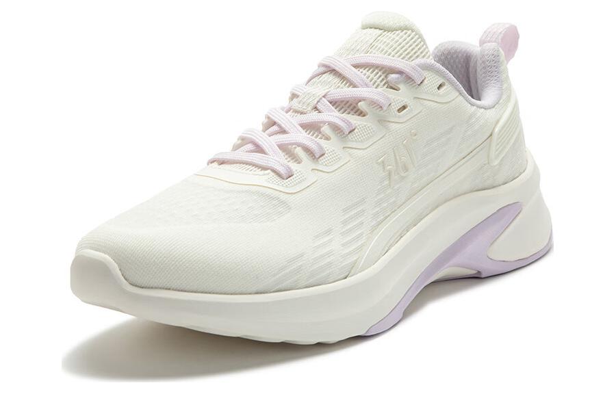 361° Sharp Teeth Comfortable Cushioning, Wear Resistant Low top Running Shoes Women’s White Purple