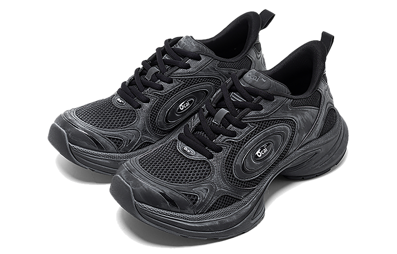 Ocai Slip Resistant And Abrasion Resistant Coverage Low top Casual Running Shoes Unisex Faded Black