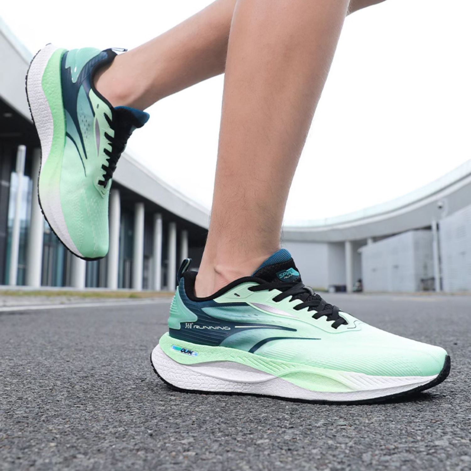 361° Speed Surge CQT Comfortable Cushioning Abrasion Resistant Breathable Low top Casual Running Shoes Men’s Green