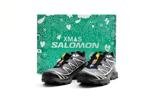 SALOMON XT 6 Cushioning Slip Resistant Abrasion Resistant Waterproof Low top Running Shoes Unisex Black
