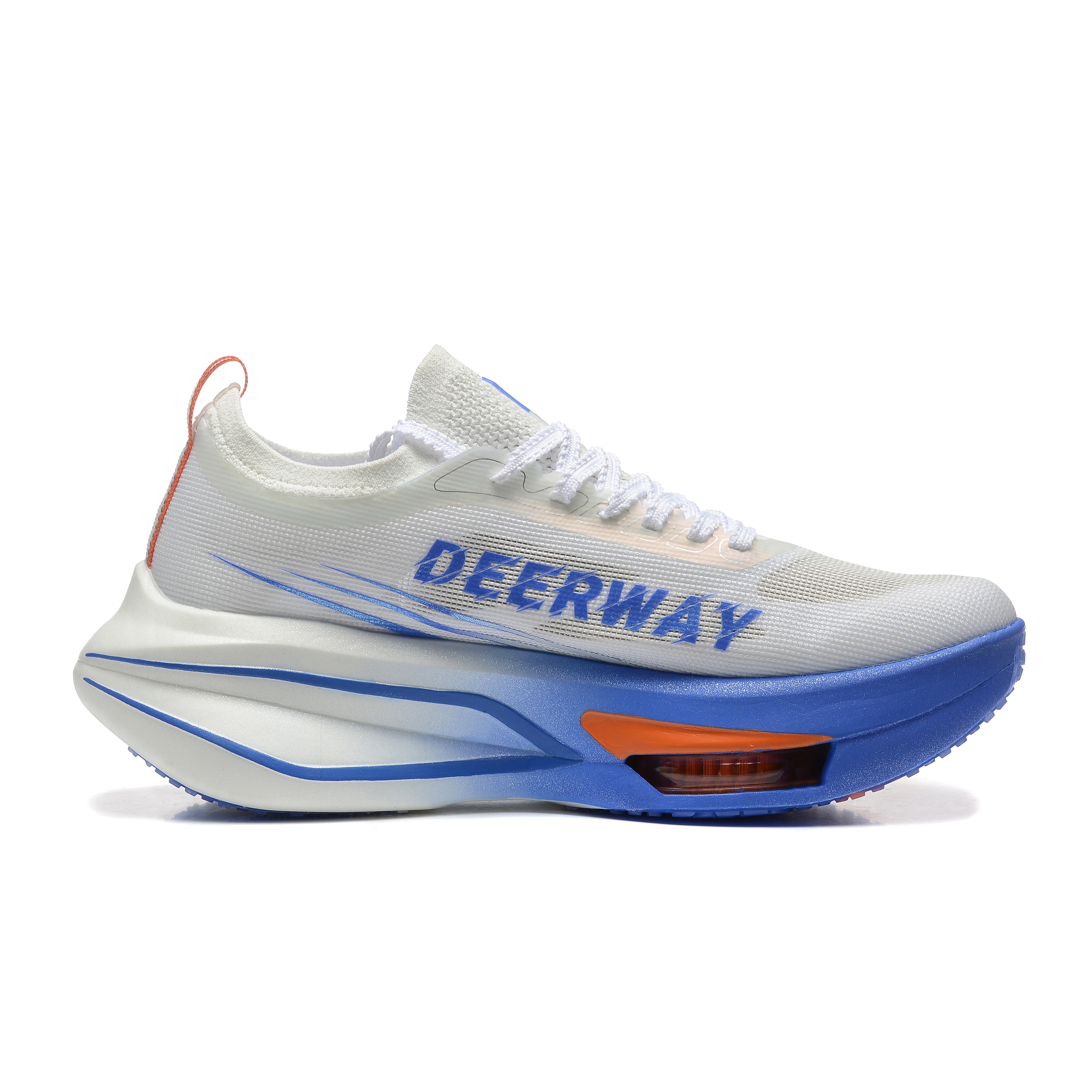 DEERWAY Running Shoes Unisex White Blue Orange