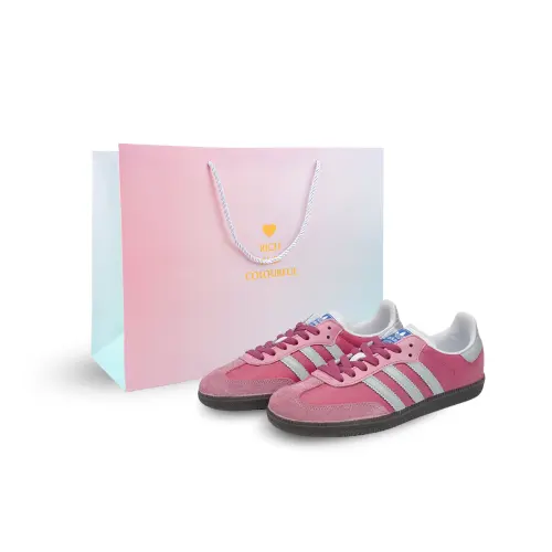 Adidas Originals SAMBA OG Impact Resistance Impact Resistance Low top Skateboard Shoes Unisex Pink White