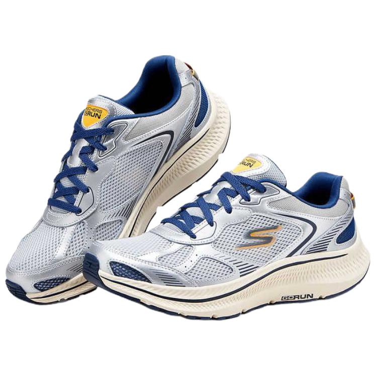 Skechers Go Run Consistent 2.0 Soft And Comfortable Abrasion Resistant Low top Casual Running Shoes Men’s Gray Blue