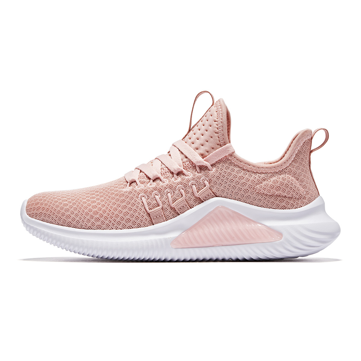 QIAODAN Slip Resistant Abrasion Resistant Low top Casual Running Shoes Women’s Pink White