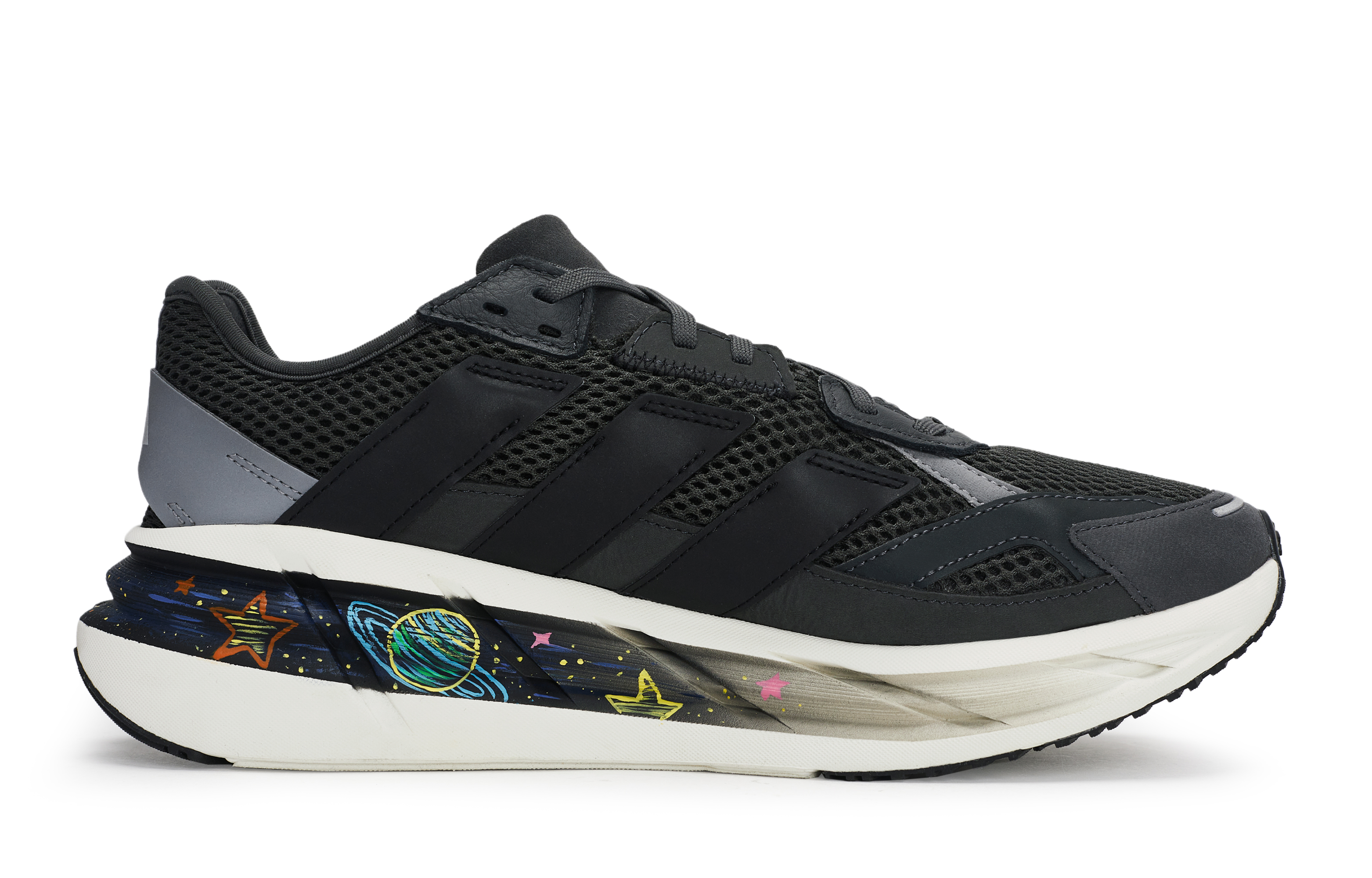 Adidas ADISTAR 3 Abrasion Resistant Low top Running Shoes Unisex Black White