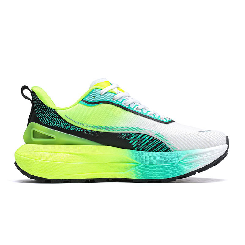 Meiretu Slip Resistant Abrasion Resistant Balance Low top Casual Sprint Running Shoes Men’s White Green