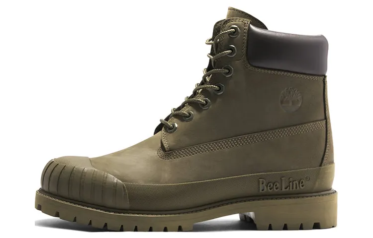 Timberland Leather Waterproof And Wear resistant Short Outdoor Boots Women's Army Green