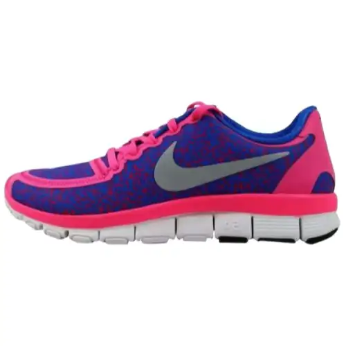 Nike Free 5.0 V4 Hyper Pink/Metallic Platinum Hyper Cobalt Women's
