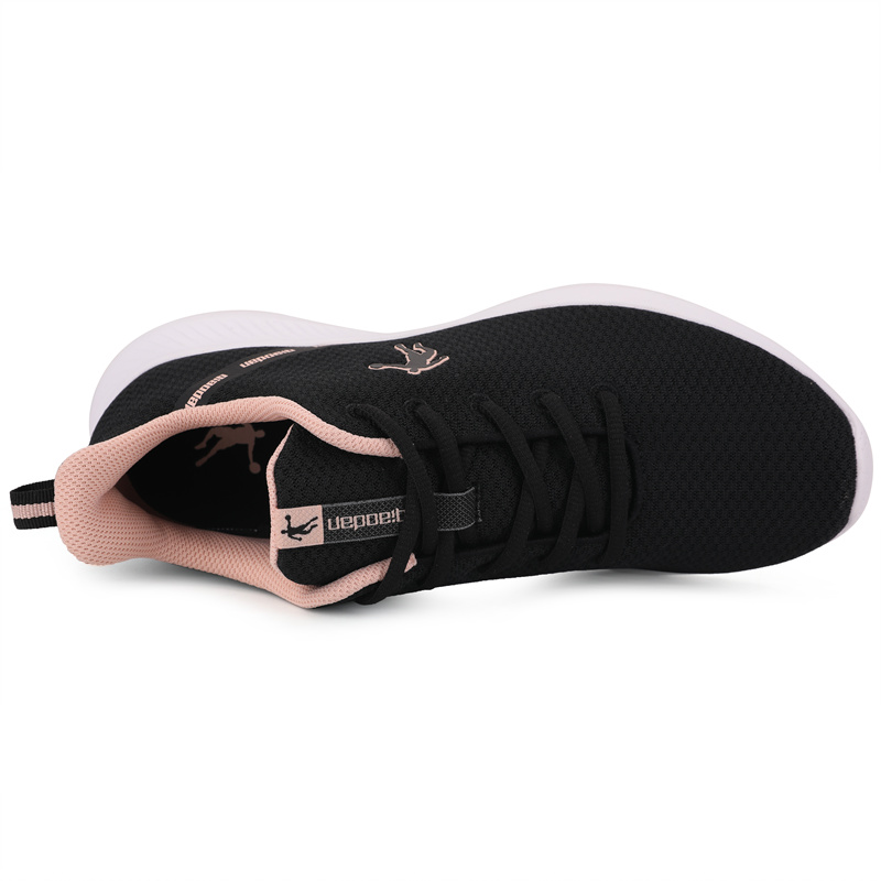 QIAODAN Cushioning Anti-Slip And Wear-Resistant Breathable Coverage Low-Top Running Shoes Women’s Black Pink