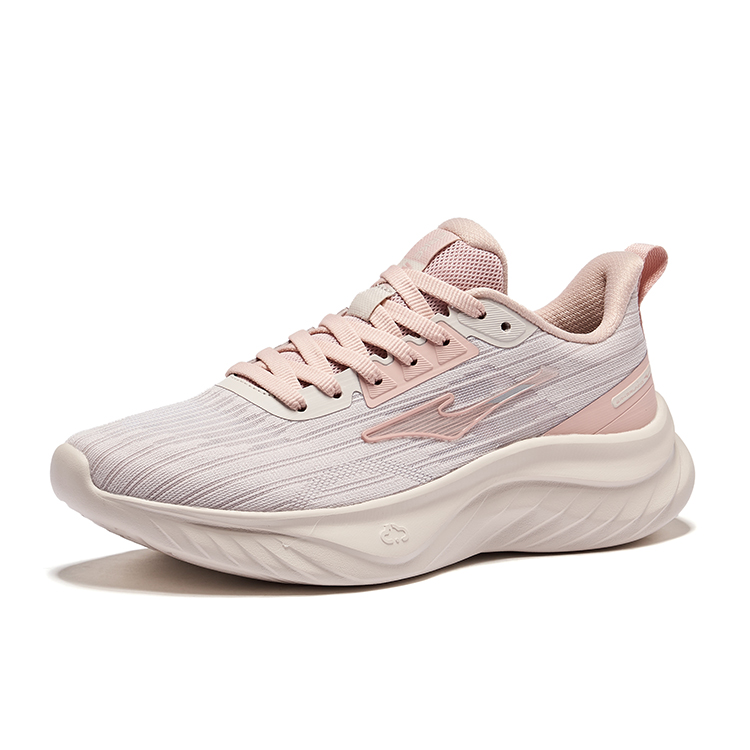 Erke Riding The Wind Cushioning Breathable Low top Running Shoes Women’s Painted Gray Clay Pink