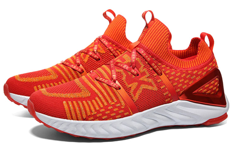 PEAK Taichi 1.0 Plus ‘Fuhao’ Fabric Abrasion Resistant Breathable Low top Running Shoes Unisex Red Yellow