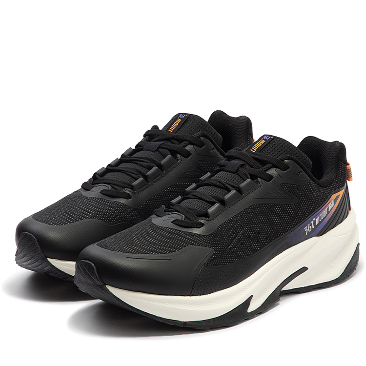 361° Cushioning Slip Resistant Abrasion Resistant Breathable Low top Running Shoes Men’s Black Orange