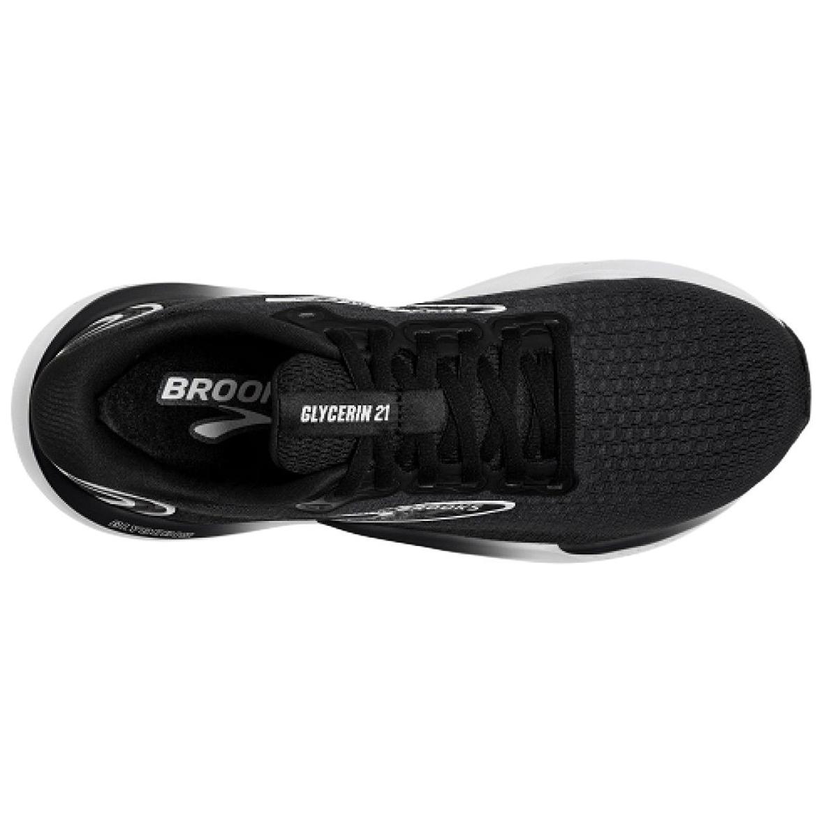 Brooks Glycerin 21 Slip Resistant Abrasion Resistant Low top Casual Running Shoes Men’s Black White Wide Fit