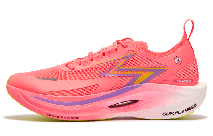 361° Flame 2.5 Low top Full Length Carbon Plate Marathon Running Shoes Unisex Coral Red