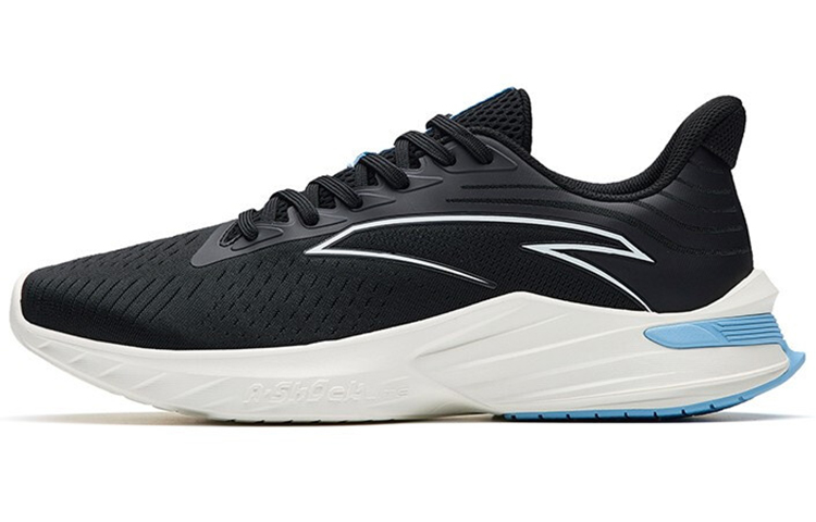 Anta DuCi1 Breathable And Lightweight Low top Running Shoes Men's Black White Blue