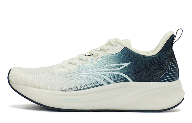 361° QU!KFOAM Cushioning Abrasion Resistant Breathable Low top Running Shoes Men’s White Blue