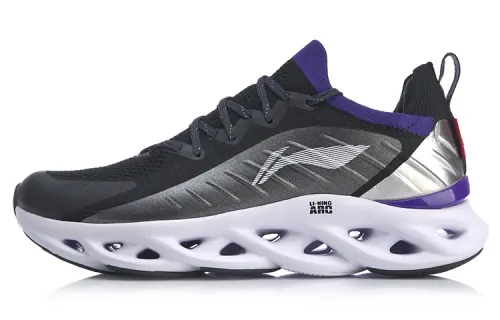 Li Ning Arc Running Shoes Men's Low Top Black Purple